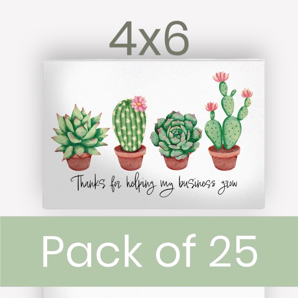 Succulents 4x6 Insert Cards Pack of 25 - Picture 4 of 4